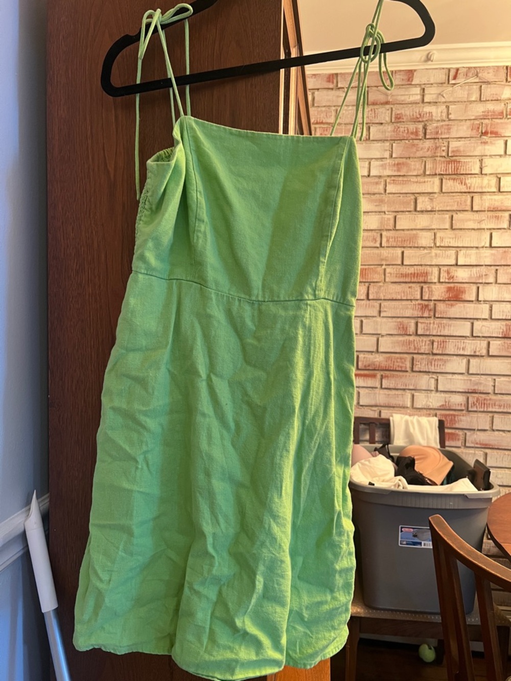 Old Navy Lime Green Tie-Strap Mini Sundress